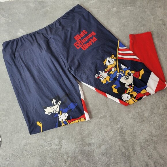 Walt Disney World Womens Leggings 1X Plus Americana Patriotic NOV169E - Picture 1 of 10